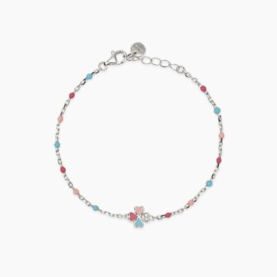 Mabina Bracciale Argento Quadrifoglio Smaltato e Zirconi