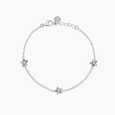 Mabina Bracciale Argento Fiori Rosa