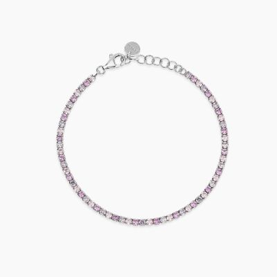 Mabina Tennis Argento Zirconi Rosa