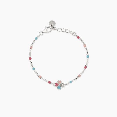 Mabina Bracciale Argento Quadrifoglio Smaltato e Zirconi