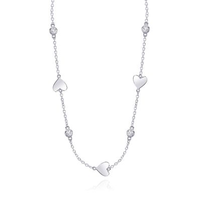 Mabina Girocollo Donna Argento Cuori e Zirconi