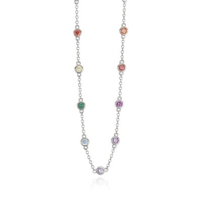 Mabina Collana Donna Argento Punti Luce Multicolor