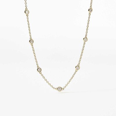 Mabina Girocollo Argento Gold Punti Luce Bianchi 3 mm