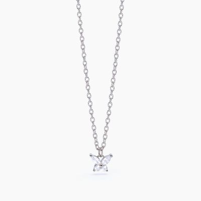 Mabina Collana Argento Rodiato Zirconi Bianchi