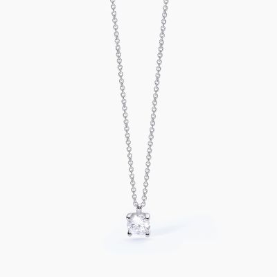 Mabina Collana Argento Rodiato Punto Luce Bianco