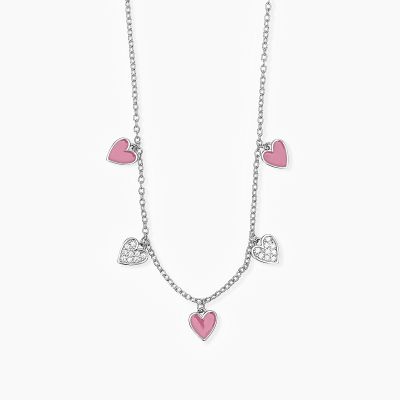 Mabina Collana Argento Cuori Smaltati e Zirconati
