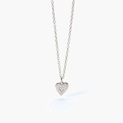Mabina Collana Junior Argento con Cuore e Cristalli