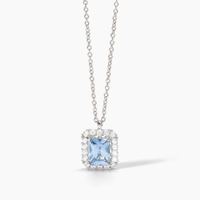 Mabina Collana Argento Acquamarina e Zirconi