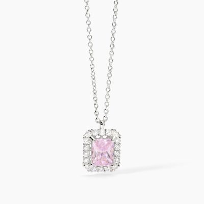 Mabina Collana Argento Zircone Rosa e Zirconi