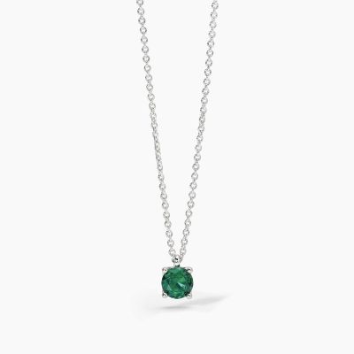 Mabina Collana Argento con Smeraldo Sintetico