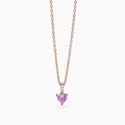 Mabina Collana Argento Rosato Cuore Tormalina