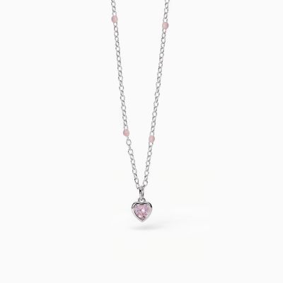 Mabina Collana Argento Cuore Rosa