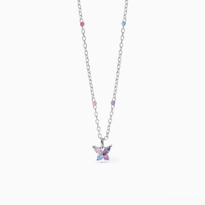 Mabina Collana Argento Farfalla Multicolor