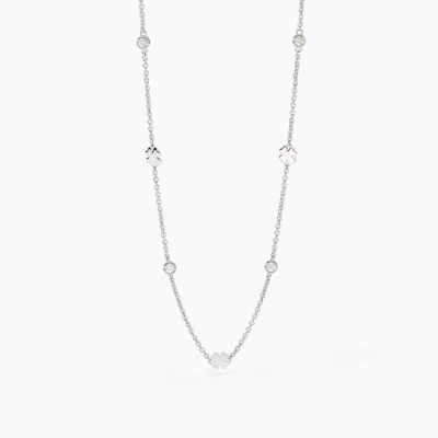 Mabina Collana Argento Quadrifogli e Zirconi