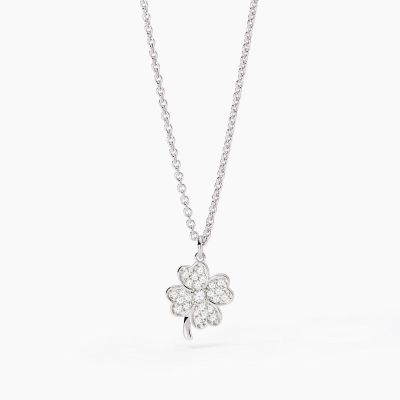 Mabina Collana Argento Quadrifoglio e Zirconi