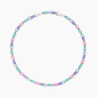 Mabina Collana Argento Fusion Stone Multicolor