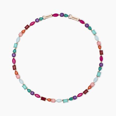 Mabina Collana Argento Rosè Fusion Stone Multicolor