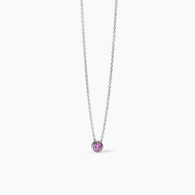 Mabina Collana Kids Argento Corindone Rosa