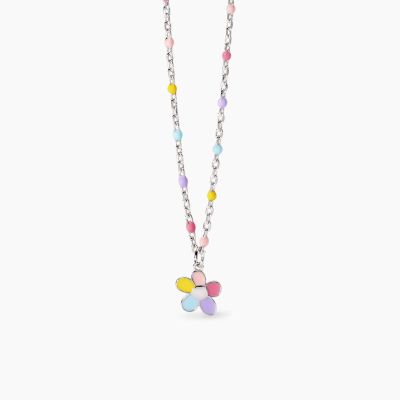 Mabina Collana Kids Argento Fiore Smaltato