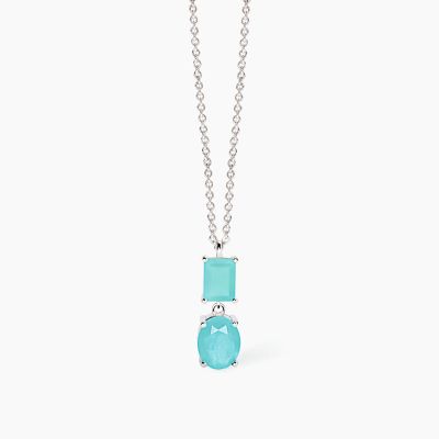 Mabina Collana Argento Stone e Glass Azzurro