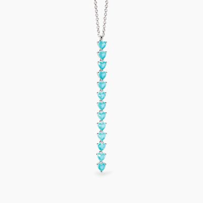 Mabina Collana Argento Cuore Stones Azzurro