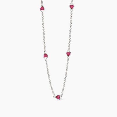 Mabina Collana Argento Cuori Rubino