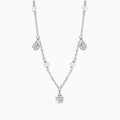 Mabina Collana Argento Quadrifogli e Perle