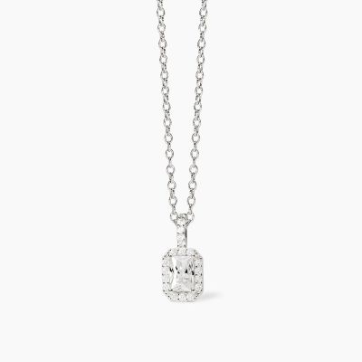 Mabina Collana Argento Zircone Taglio Ottagonale