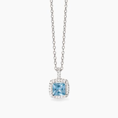Mabina Collana Argento Zircone Acquamarina Cool or Rétro