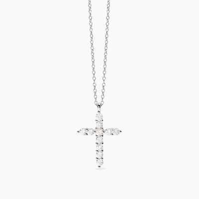 Mabina Collana Argento Croce Bianca Divina