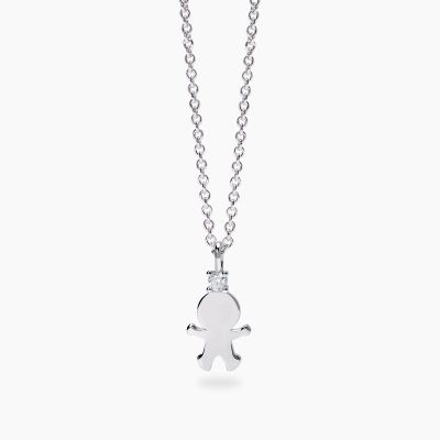 Mabina Collana Argento Bambino con Diamante Lab Grown