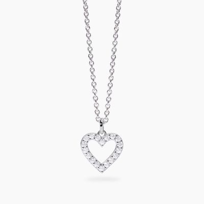 Mabina Collana Argento Cuore Diamanti Lab Grown 0.01 ct