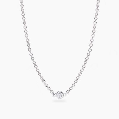 Mabina Collana Argento Diamante Lab Grown 0.03 ct
