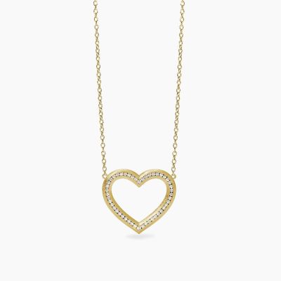 Mabina Collana Argento Gold Cuore con Zirconi