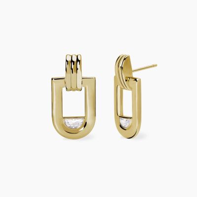 Mabina Orecchini Argento Gold con Zirconi Roma