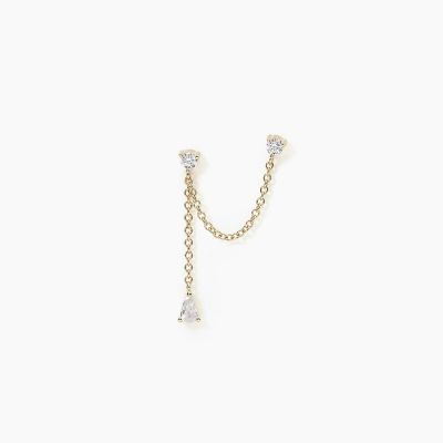 Mabina Mono Orecchino Argento Gold con Zirconi