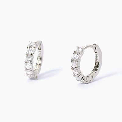Mabina Orecchini Cerchio Argento Zirconi 2.50 mm