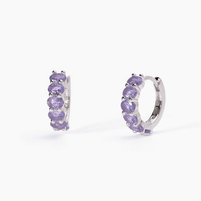 Mabina Cerchio Argento Rodiato Zirconi Viola