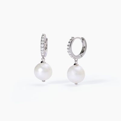 Mabina Cerchio Argento Rodiato Perla e Zirconi