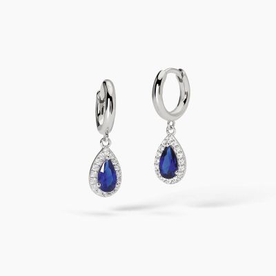 Mabina Cerchio Argento con Zaffiro e Zirconi