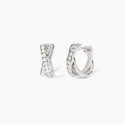 Mabina Orecchini Intrecciati Argento con Zirconi