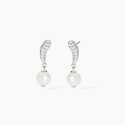 Mabina Orecchini Argento Zirconi e Perla