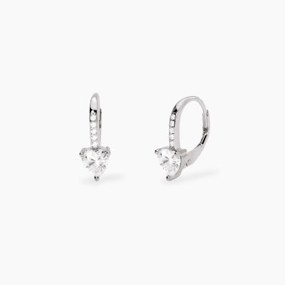 Mabina Orecchini Argento Cuore Bianco Rouge