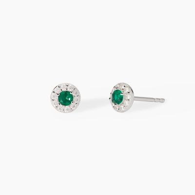 Mabina Orecchini Argento Smeraldo Milanesienne