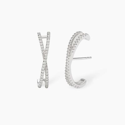Mabina Orecchini Argento con Zirconi Bianchi
