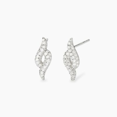 Mabina Orecchini Argento con Pavè di Zirconi