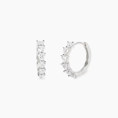 Mabina Cerchi Argento Zirconi Cuore Bianco