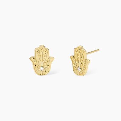 Mabina Orecchini Argento Gold Mano di Fatima