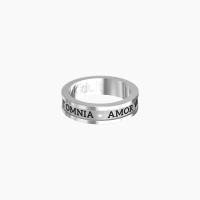 Kidult Anello Acciaio "Omnia Amor Vincit" Love