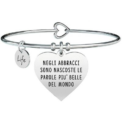 Kidult Bracciale Donna Acciaio Abbracci con Cuore Linea Love